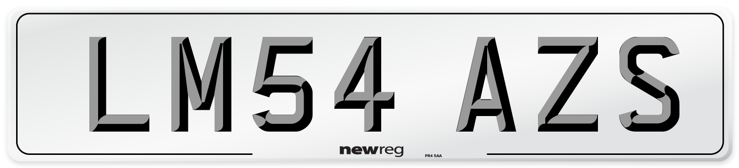 LM54 AZS Number Plate from New Reg